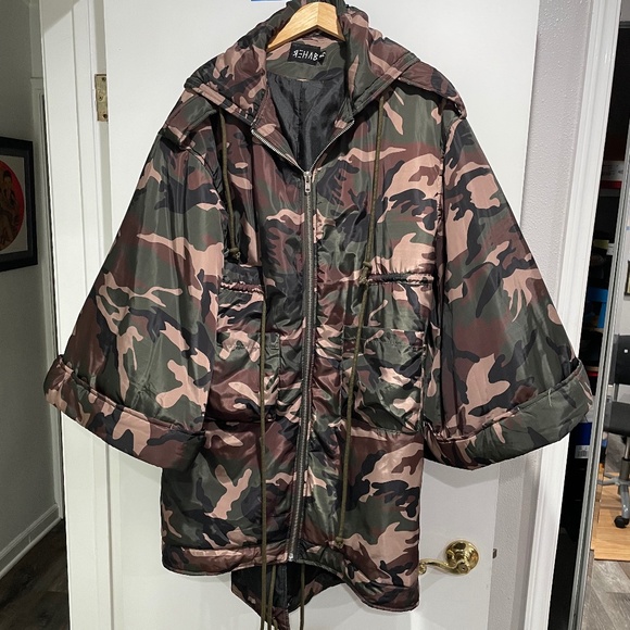 Rehab Jackets & Blazers - REHAB Oversized Camouflage Kimono Parka Hoodie Jacket 90's size M/L unisex